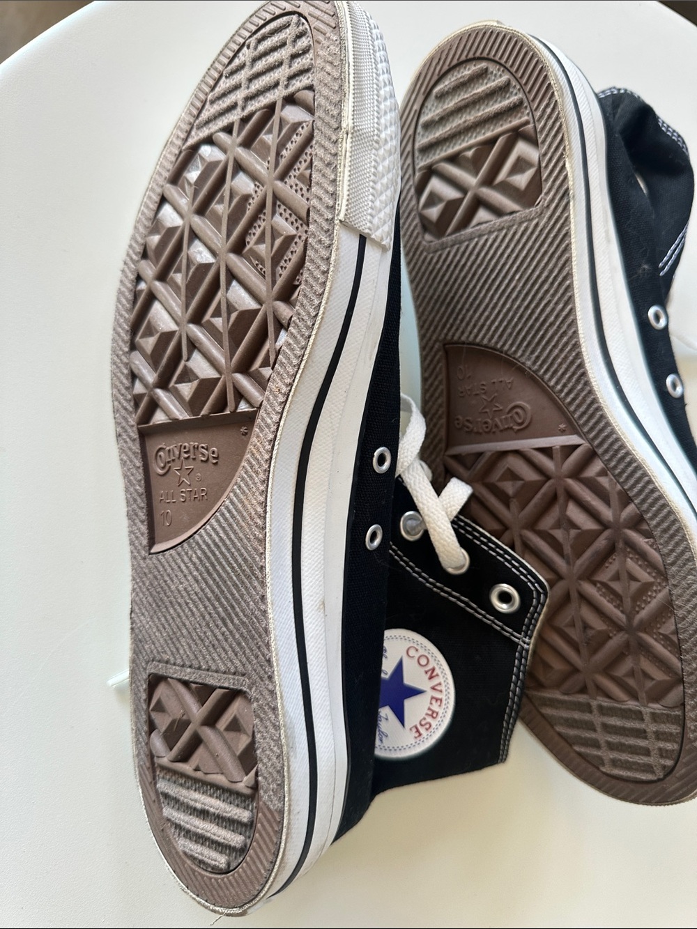 Converse Mens Black and White High Top Sneakers - Picture 2 of 2